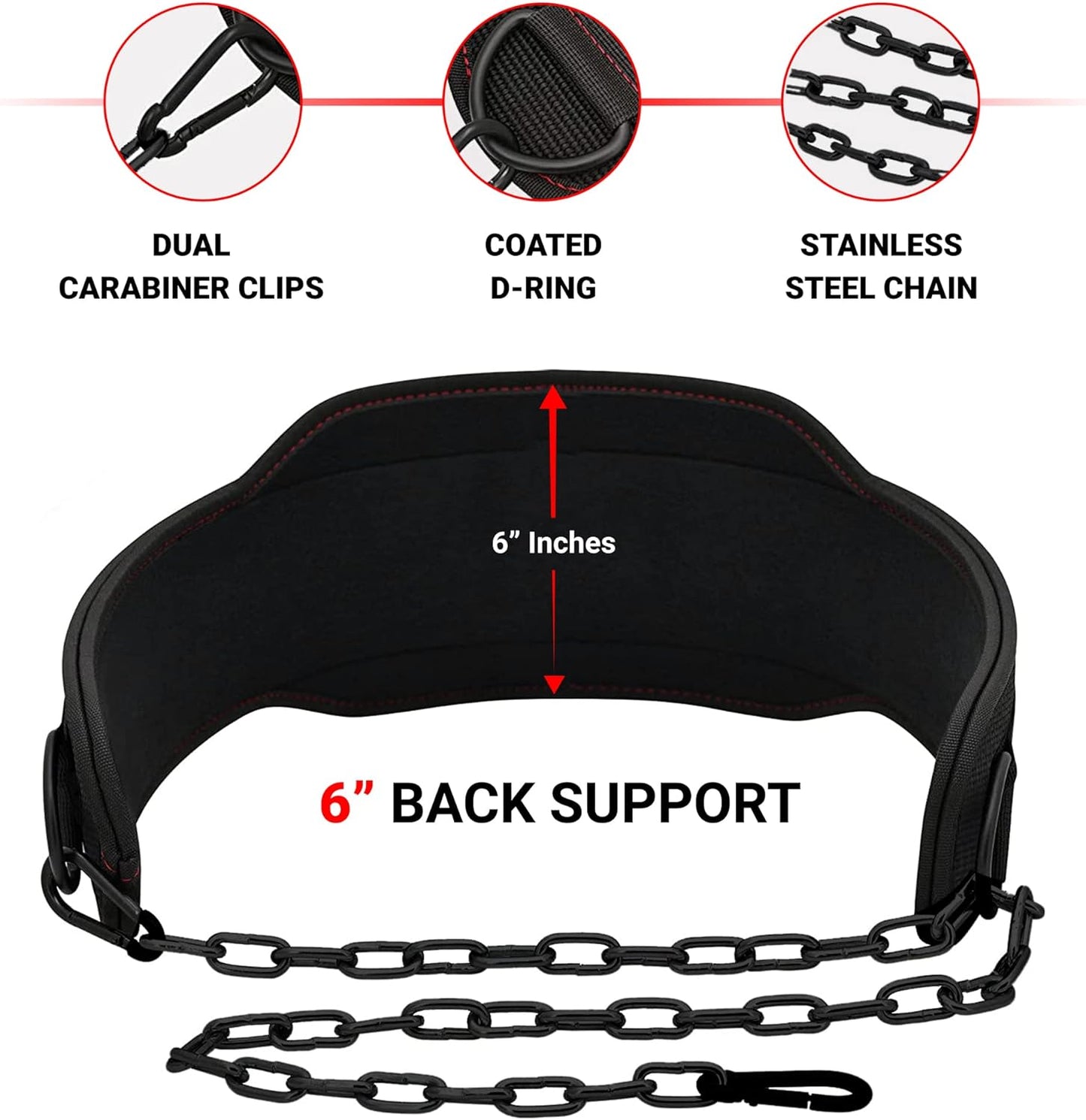 EURO BRIT Dip Belt with 36 Inches Heavy Duty Lifting Chain