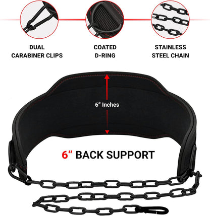 EURO BRIT Dip Belt with 36 Inches Heavy Duty Lifting Chain