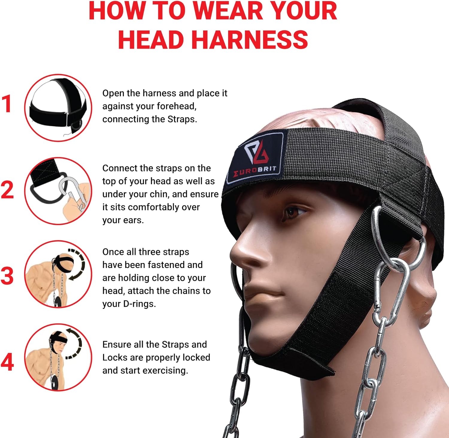 Eurobrit Neck Trainer and Harness for Weight Lifting