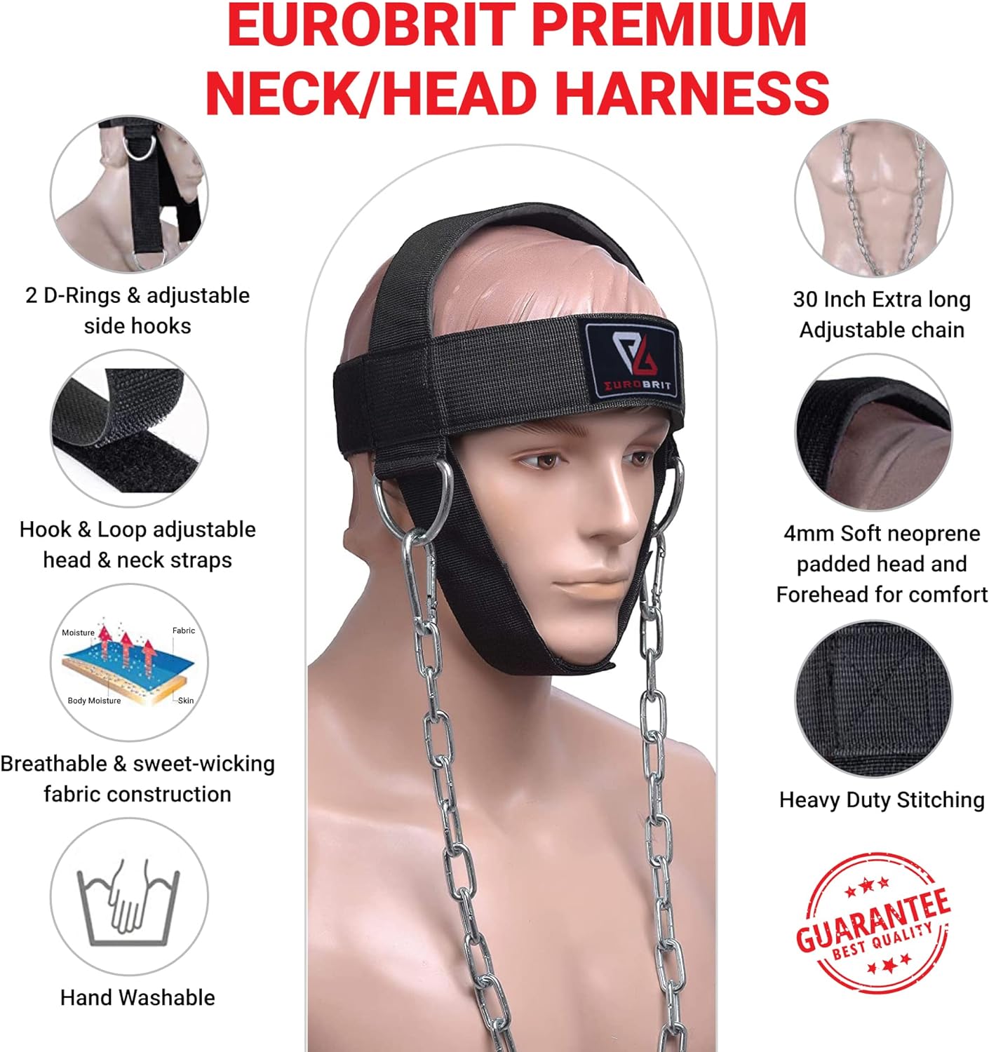 Eurobrit Neck Trainer and Harness for Weight Lifting