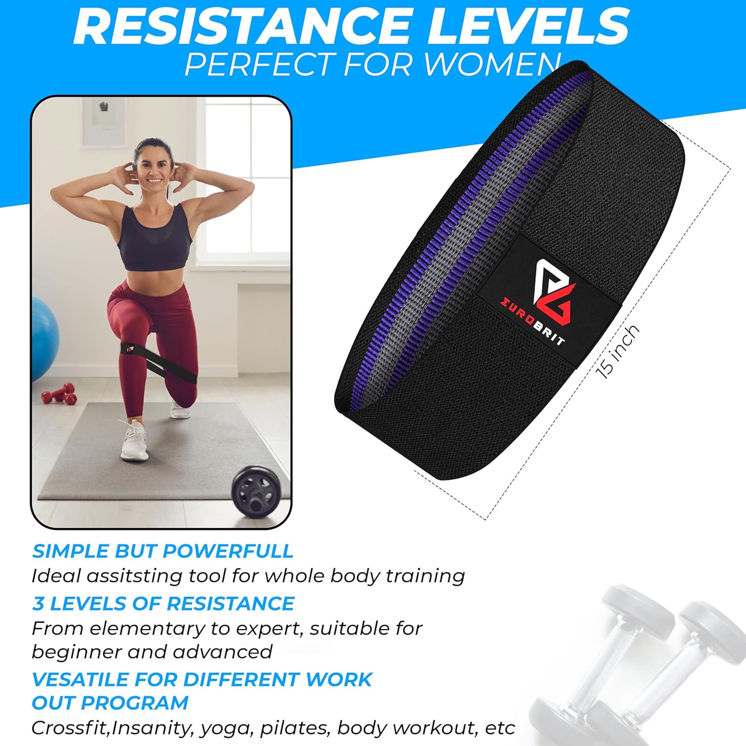 Eurobrit Resistance Band Women Workout